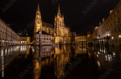 Ancient palace in reflection