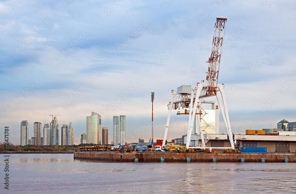 Buenos Aires, Argentina: Puerto Madero at sunset, a redeveloped old harbour with old details and new buildings