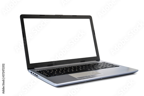 Laptop with blank screen for copy space