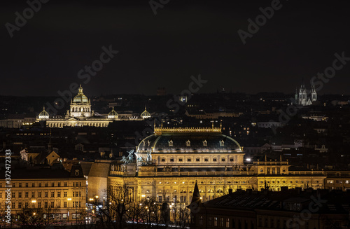 Golden night ancient european town