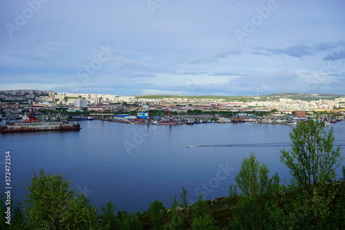 Panorama of the Kola Bay with a view of the city. © vvicca