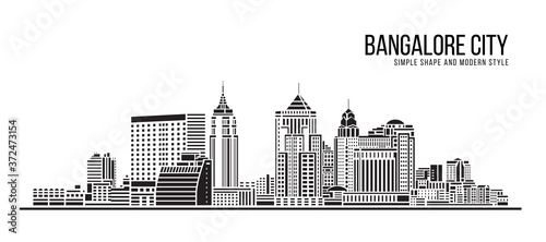 Cityscape Building Abstract Simple shape and modern style art Vector design - Bangalore city