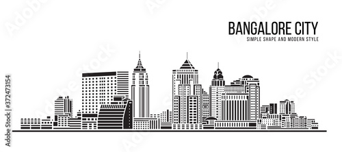 Cityscape Building Abstract Simple shape and modern style art Vector design -  Bangalore city