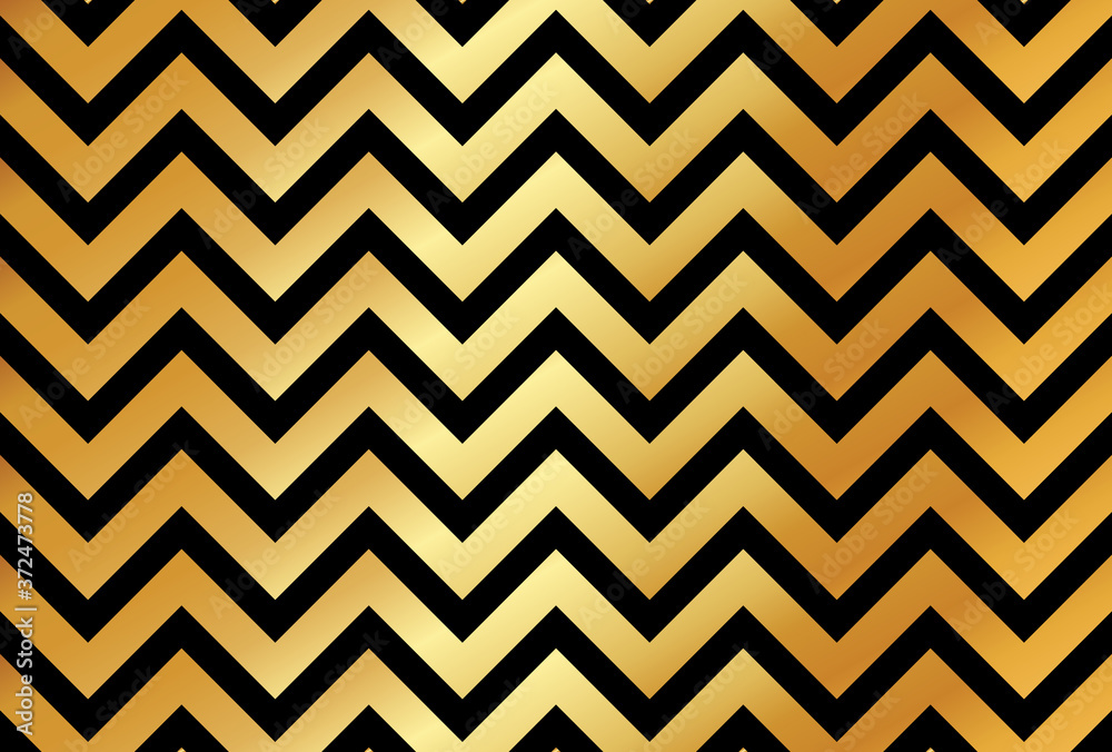Gold metal zig zag pattern. Vector gold zig zag on black background. Gold wrapping paper. Gold metal zig zag pattern. Vector gold zig zag on black background. Gold wrapping paper.