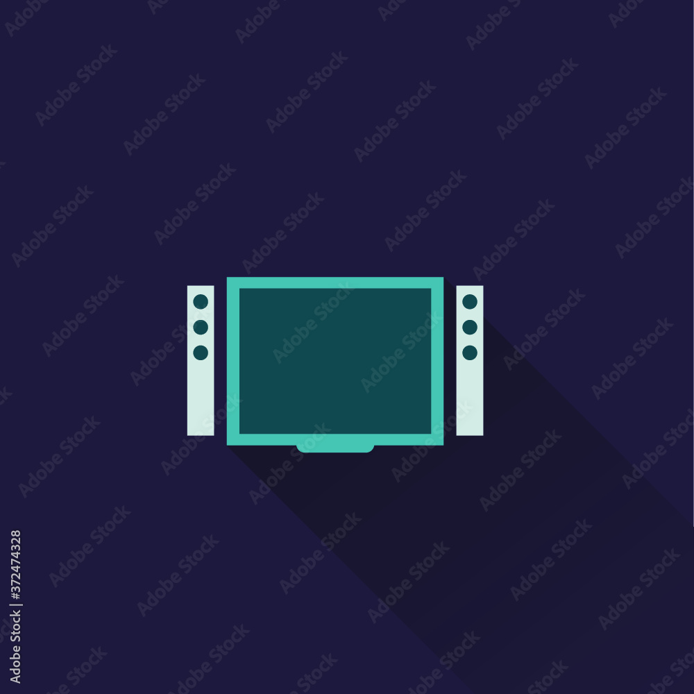 Television icon ( long shadow ) Television icon ( long shadow )