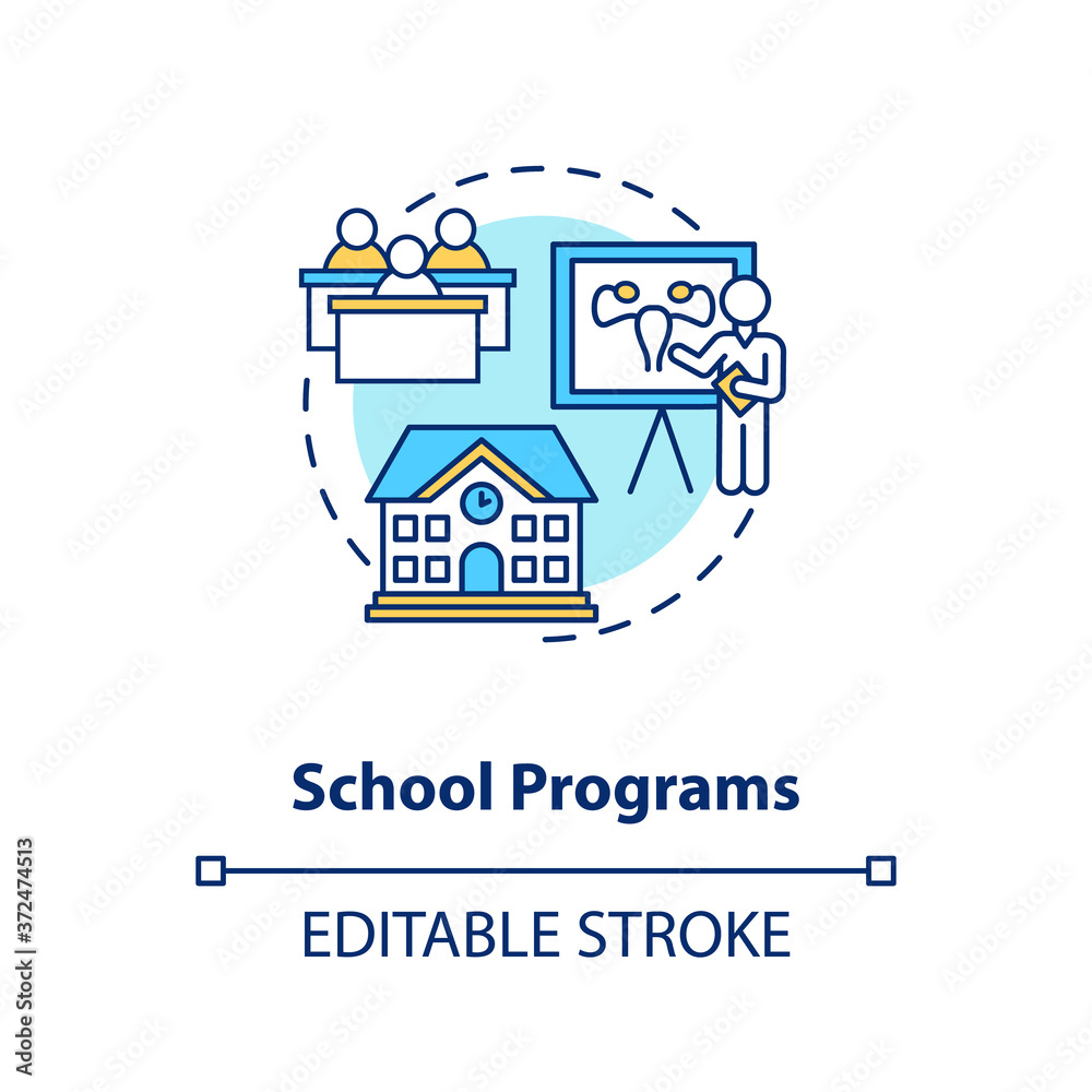 School programs concept icon. Sexual education idea thin line illustration. Studying human physiology and sexuality. Biology lesson. Vector isolated outline RGB color drawing. Editable stroke