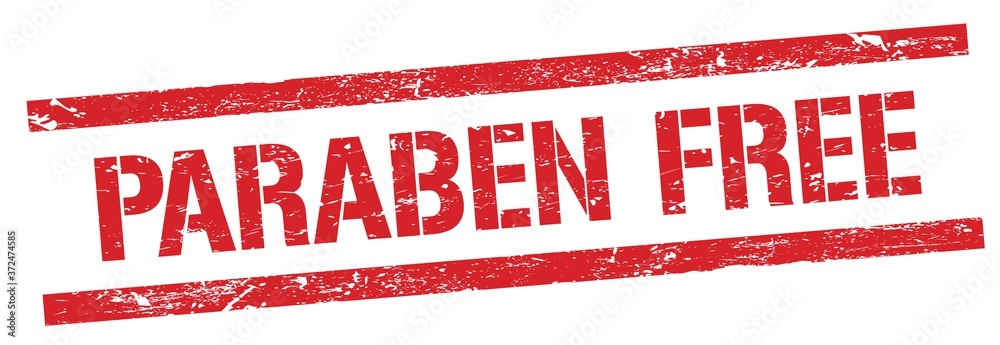 PARABEN FREE red grungy lines stamp sign. PARABEN FREE red grungy lines stamp sign.
