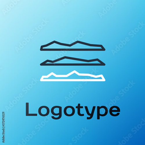 Line Strips of cocaine or heroin drug icon isolated on blue background. Colorful outline concept. Vector Illustration.