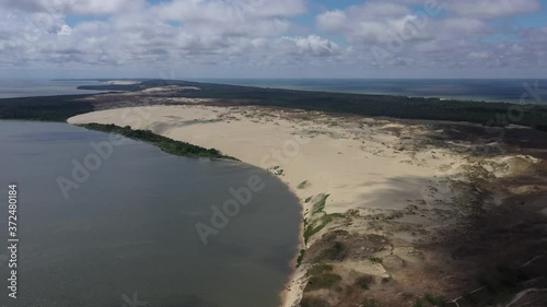 Aerial footage of Parnidzio dune in Nida, Lithuania photo