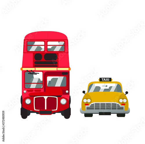 Double-decker bus with taxi