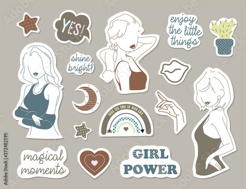 Collection of stickers for girls.