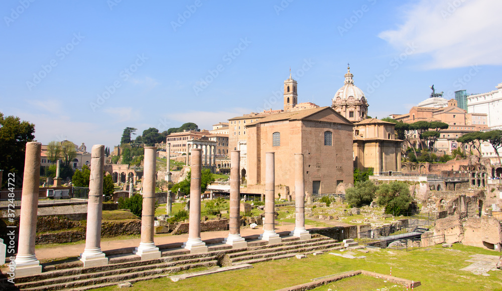 view of the roman forum rome italy