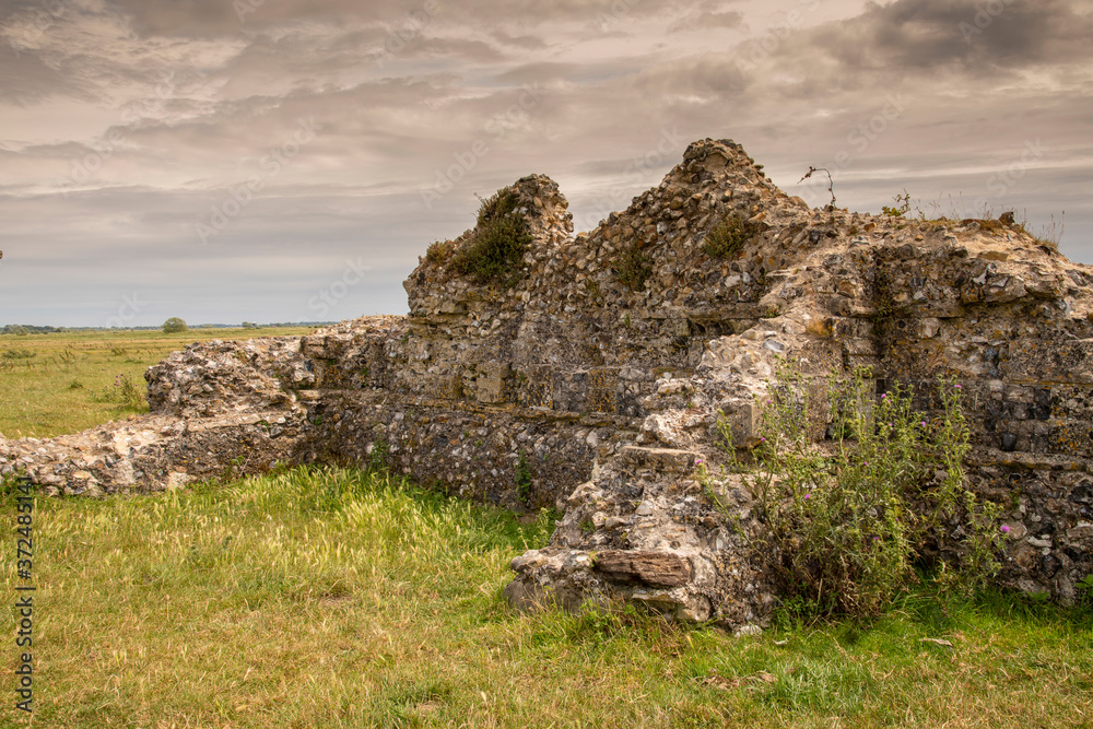 derelict remians of st benets abbey in mid norfolk