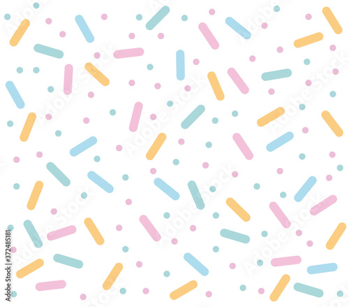 Candy pattern on white background. Donut seamless pattern on white background. Confetti pattern vector. 