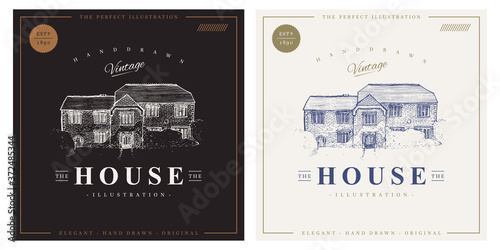 House vintage hand drawn logo