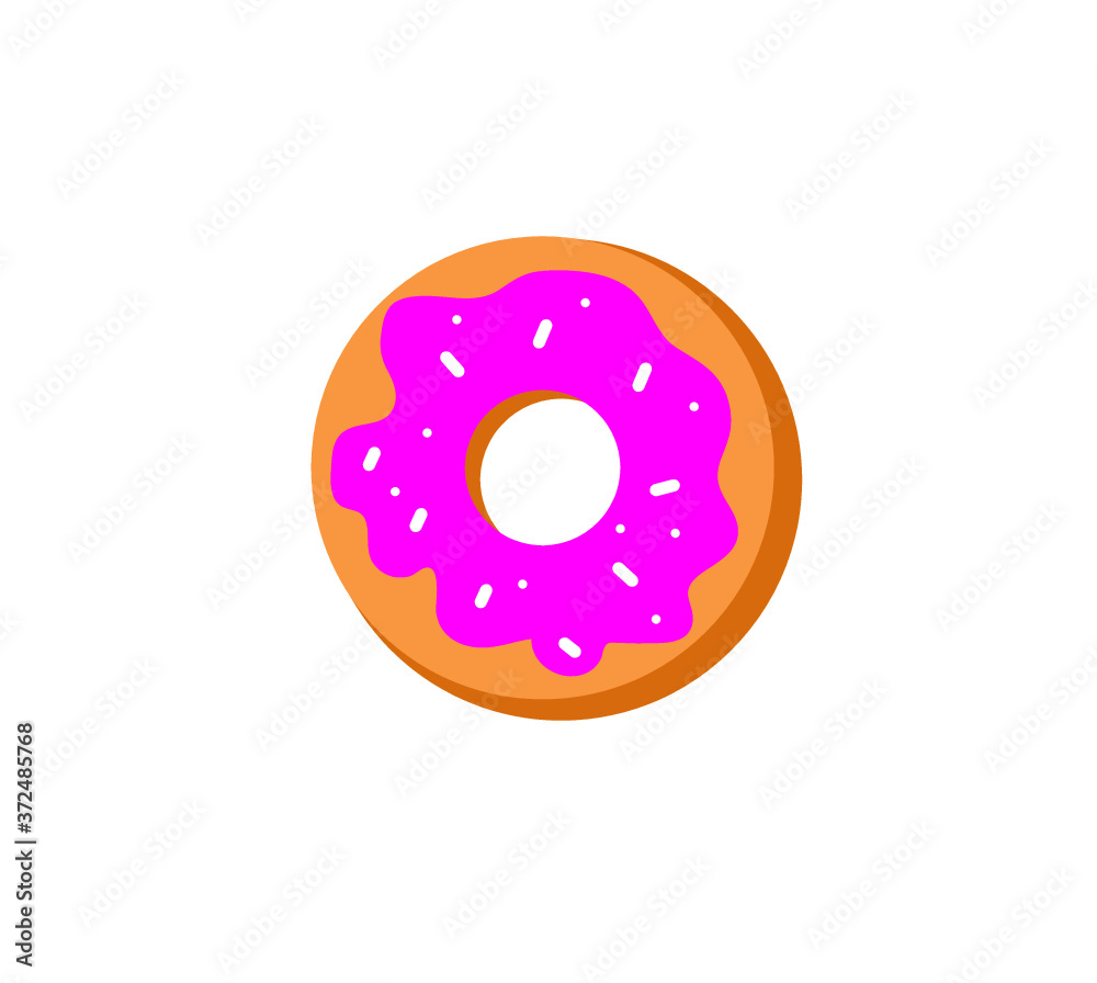 Fototapeta premium Donut with strawberry cream vector