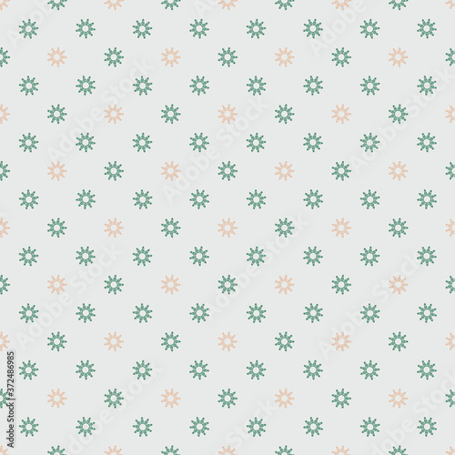Seamless floral ditsy pattern with small pink turquoise flowers on gray background in Nordic style. Elegant print for fabric textile gift paper scrapbook wallpaper