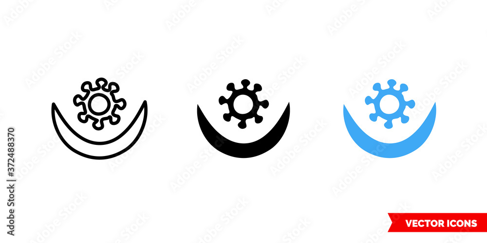 Harmony bohemian symbols icon of 3 types color, black and white, outline. Isolated vector sign symbol.