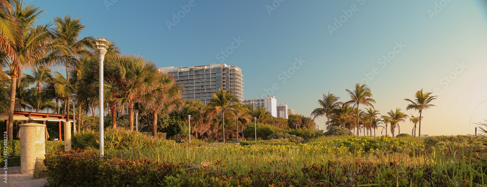 view of the hotels in miami beach on south beach florida 