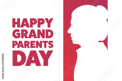 National Grandparents Day. Holiday concept. Template for background, banner, card, poster with text inscription. Vector EPS10 illustration.