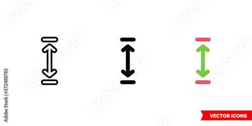Height icon of 3 types color, black and white, outline. Isolated vector sign symbol.