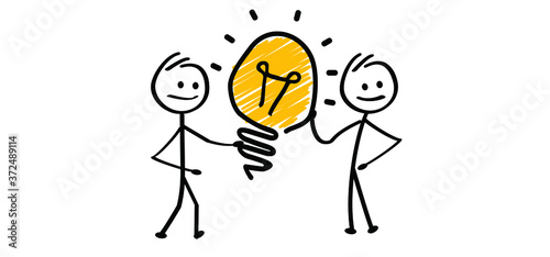 Think big, idea or ideas. Kids playing running, jumping Happy smile stickman emoji icons Comic walk stick figures man, woman Vector emotions sign drawing Talking cartoon person jump, walking and play