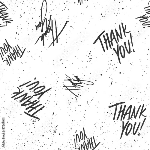 Thank you. Trendy lettering with pop art seamless text. Seamless texture. Vintage background poster. Geometric art seamless pattern. Fashion graphic print