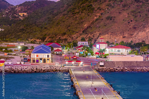A view towards the Cruise Port on Grand Turk at sunrise photo