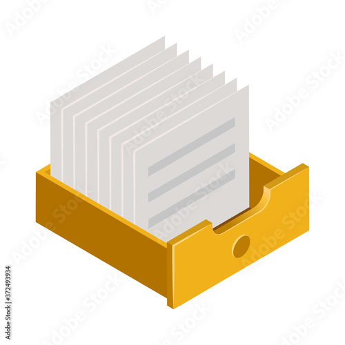 Banking & finance, Archives files, Isometric 3D icon.