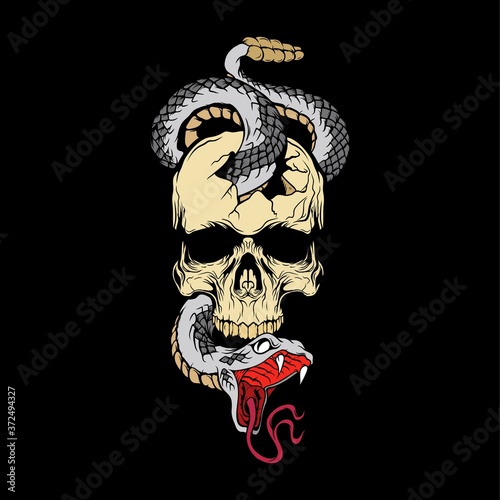 head skull and snake