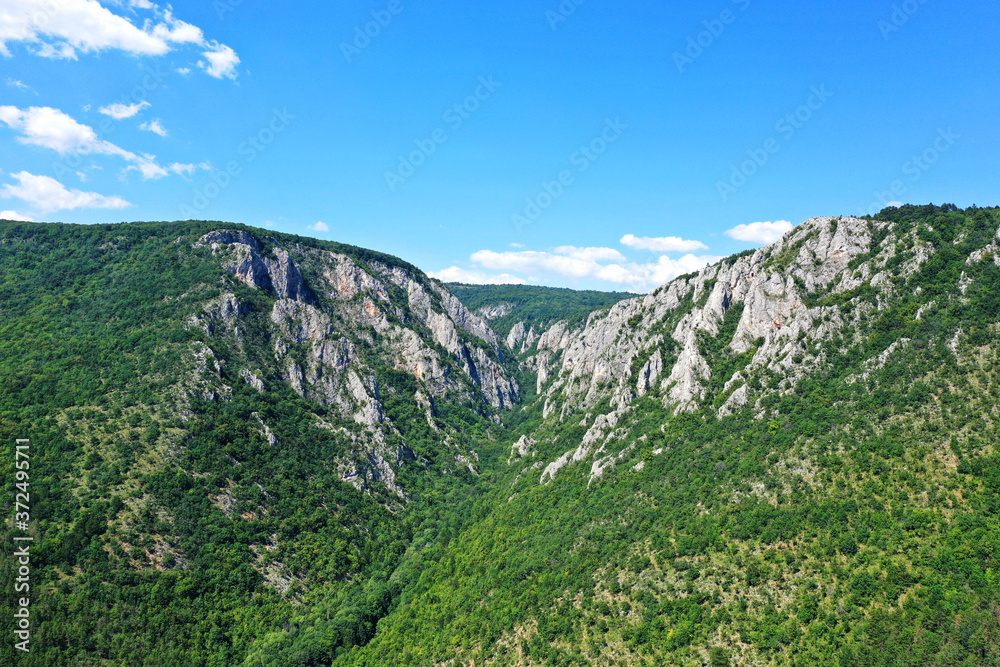 Naklejka premium Aerial view of Zadielska dolina valley in Slovakia
