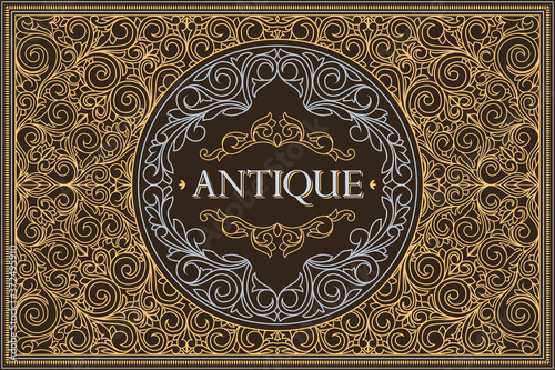 Vintage decorative ornate label design