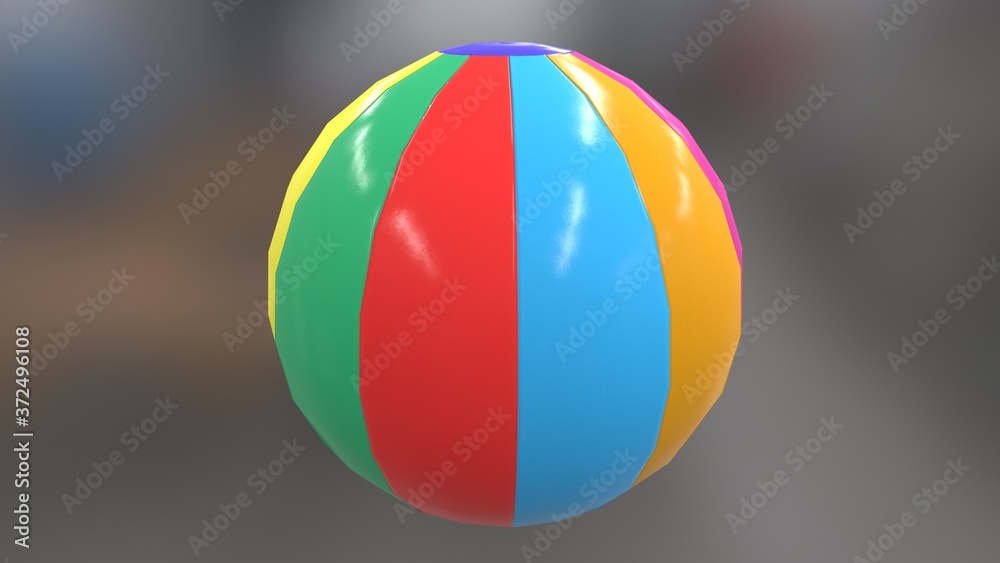 Beach Ball Low-poly 3D model