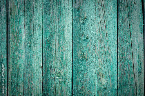  Background from wooden old boards of turquoise color.