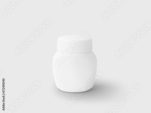 White cream bottle blank cosmetic packaging mockup, tube