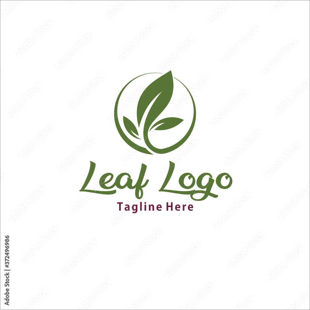 leaf logo design icon vector silhouette