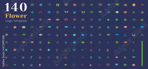 plant, flower, leaf logo design template bundle. suitable for beauty and health company brands