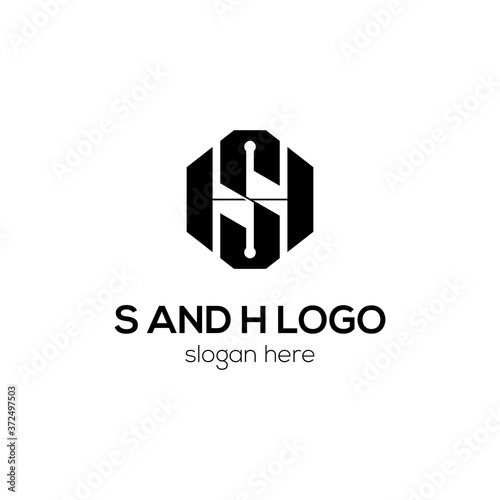 h logo simple s combination