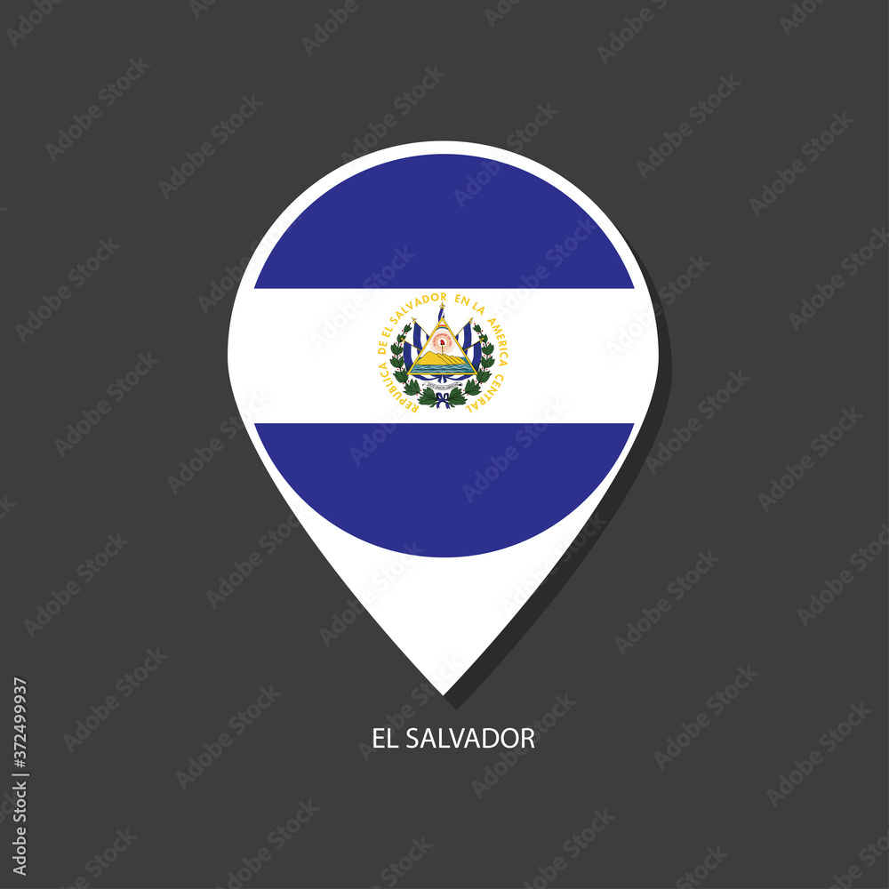 El Salvador flag Vector marker with flags.