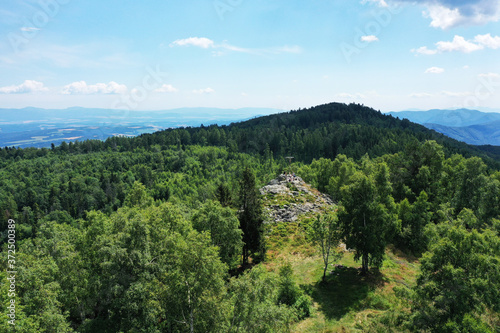 Aerial view of Rohacka peak near Margecany village in Slovakia