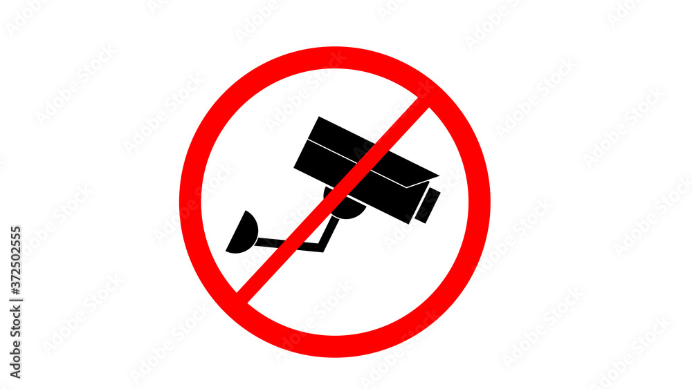No CCTV, no surveillance camera illustration No CCTV, no surveillance camera illustration