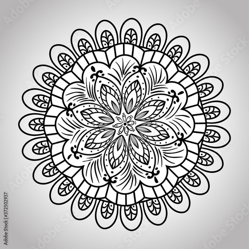 floral mandala in gray background  vintage luxury mandala  ornamental decoration vector illustration design