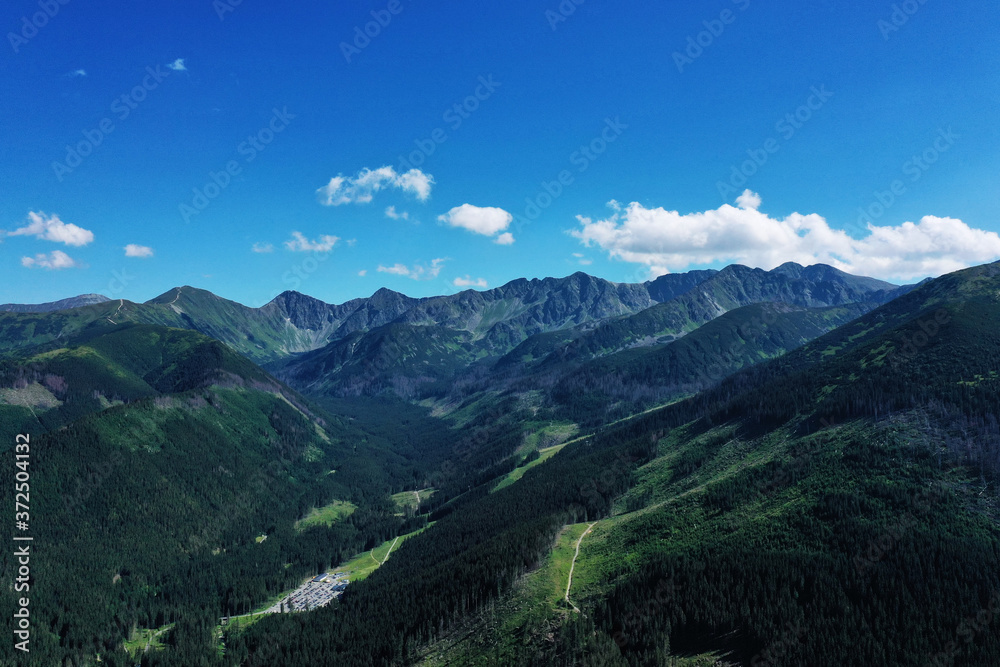 Aerial view of Rohace National Park, part of the Western Tatras in Slovakia