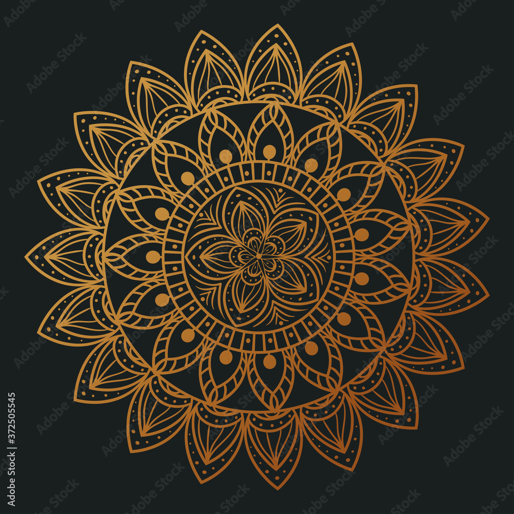 golden flower mandala elegant, vintage luxury mandala, ornamental decoration vector illustration design