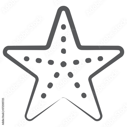 
Star shaped echinoderms,  icon of sea star or starfish 
