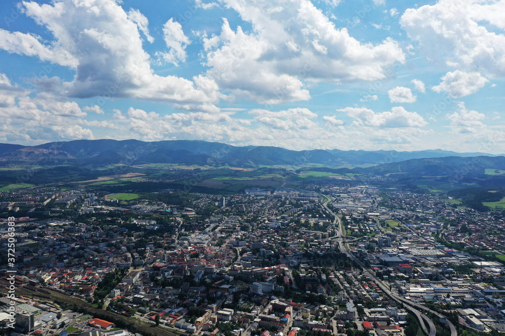Aerial view of Zilina town in Slovakia