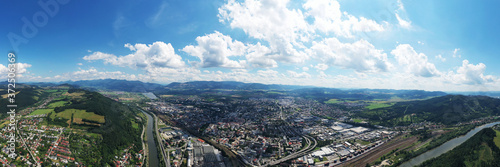 Bild auf Leinwand Aerial view of Zilina town in Slovakia