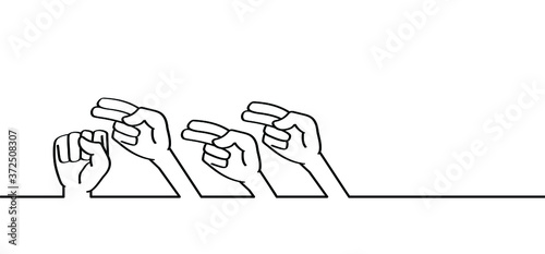 Hand spelling. Deaf sign language signs SILENCE Fingerspelling alphabet. Please be quiet ( shhh ) Silent, no sound off icon. Vector icons. Hands world day. i'm deaf. Dactylonomy