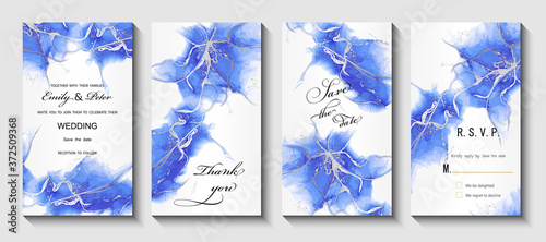  Modern creative design, background marble texture. Wedding invitation. Alcohol ink. Vector illustration.