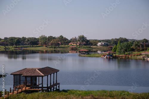 Lake Johns in Orlando Florida view from a home that is settled on front of the lake. stock photo royalty free 